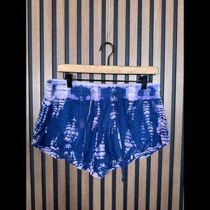Bella Dahl Shorts Medium Womens Blue Pink Ombre Acid Wash Pull On Drawstring